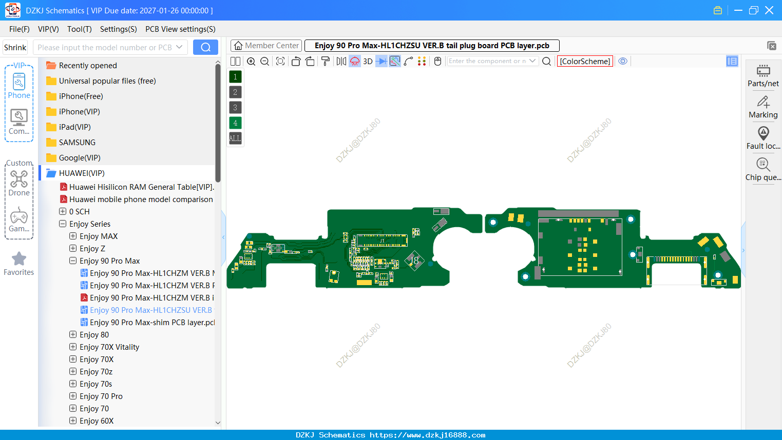 HUAWEI Enjoy 90 Pro Max-HL1CHZSU VER.B Tail Plug Board PCB Layer
